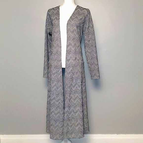 LuLaRoe Metallic Silver Lg Sarah Cardigan - Picture 1 of 5
